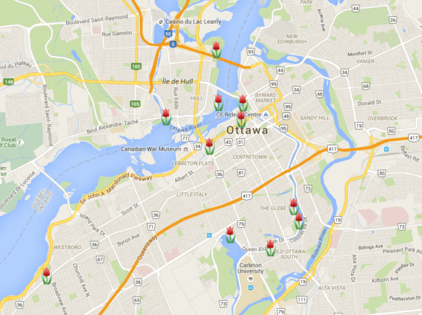 Canadian Tulip Festival - festival map 2016